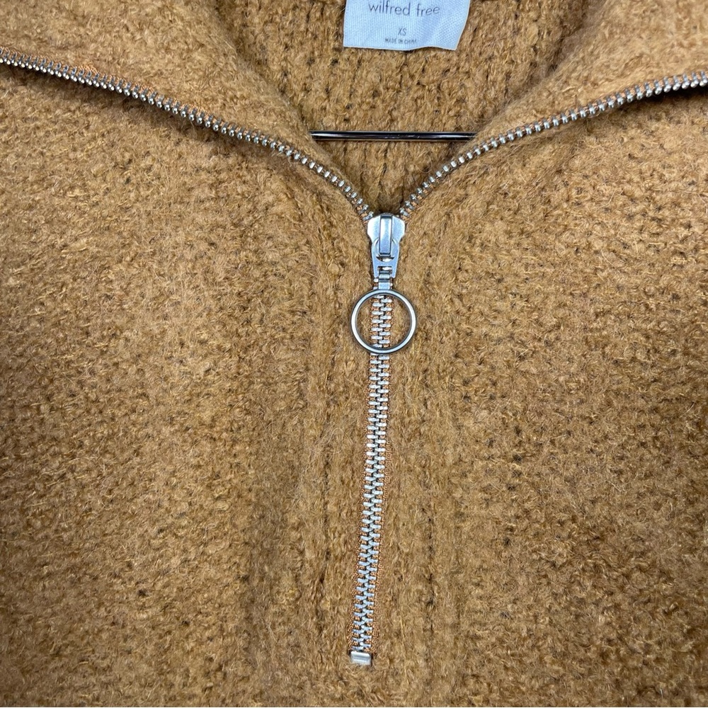 Aritzia Wilfred Free yellow sweater pullover half zipped size XS - Picture 3 of 9